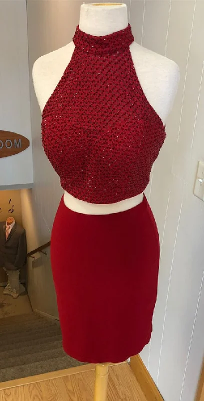 sexy two piece short red homecoming dress, 2019 homecoming dress, cocktail dress cg2593 sexy two piece short red homecoming dress, 2019 homecoming dress, cocktail dress cg2593