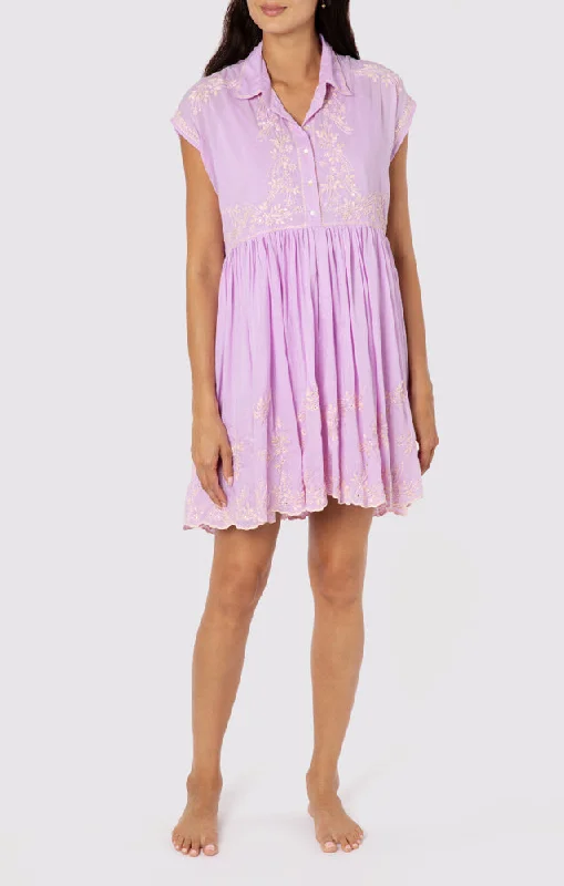 Poncho Dress: Lotus Embroidery & Lilac Slip Combinations