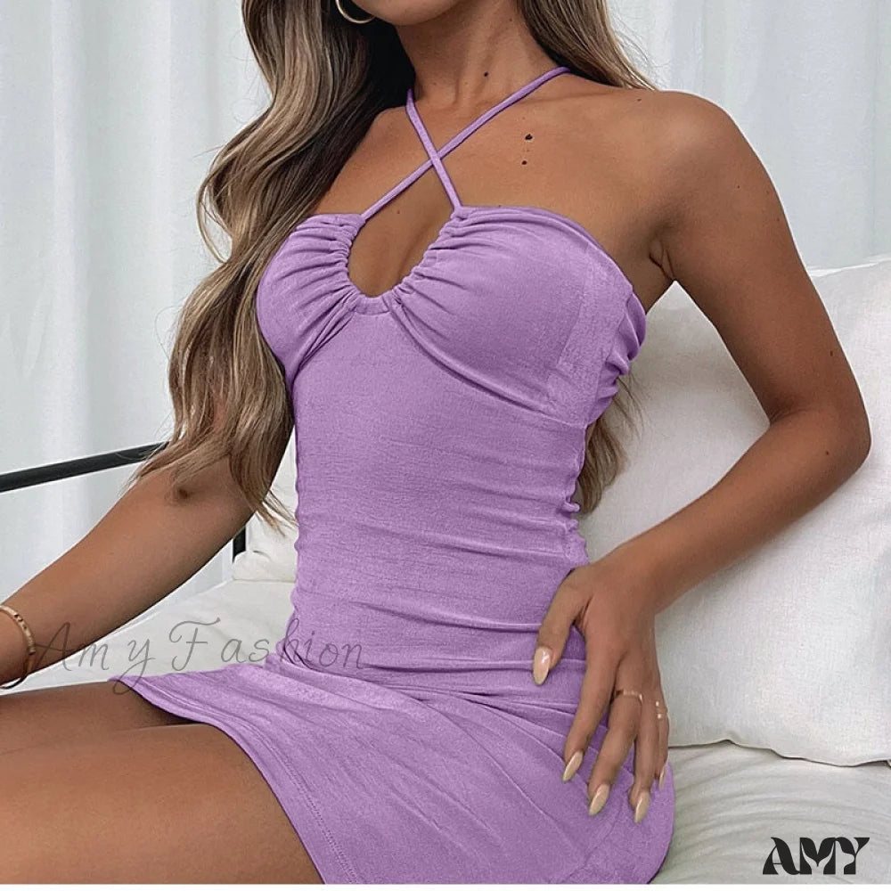 Amy Fashion - Sleeveless Cut Out Sexy Summer Dress