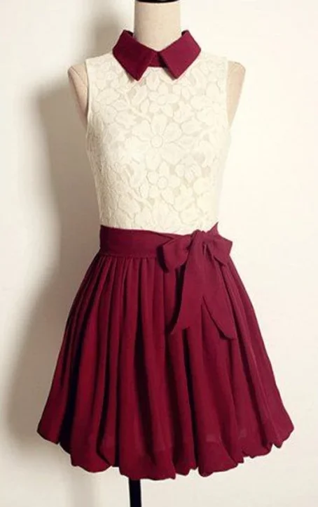 Lovely Custom Handmade Lace And Chiffon Short homecoming Dress With Bow, Women Dress 2019 cg2249 Lovely Custom Handmade Lace And Chiffon Short homecoming Dress With Bow, Women Dress 2019 cg2249
