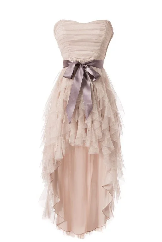 Peal Pink Short Front Long Back Homecoming Dresses,fashion Dresses cg1899
