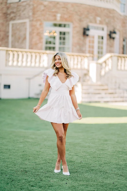 Bonnie Ruffle Dress - Baby Pink