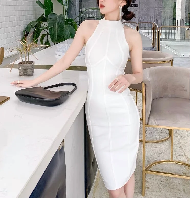 Rachelle bandage dress (ready stock in white (M)/ 4 colours)