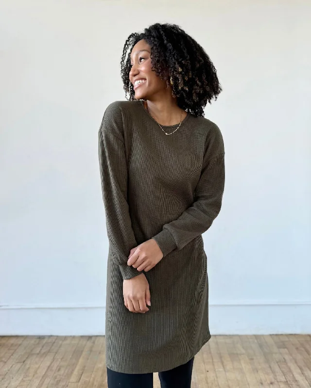 TUSCAN waffle knit dress in Crocodile