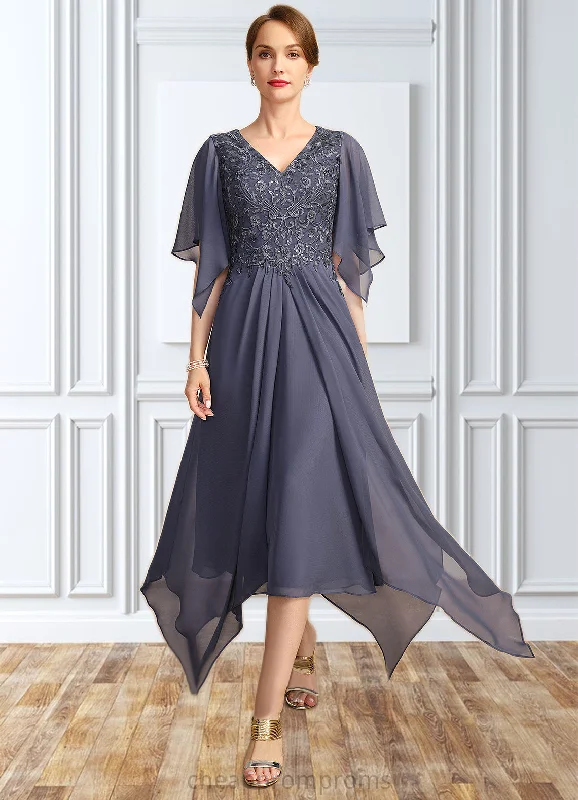 Penelope A-line V-Neck Floor-Length Chiffon Lace Mother of the Bride Dress With Sequins STIP0021963 Penelope A-line V-Neck Floor-Length Chiffon Lace Mother of the Bride Dress With Sequins STIP0021963