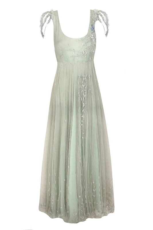 1930s Baby Blue Chiffon Dress