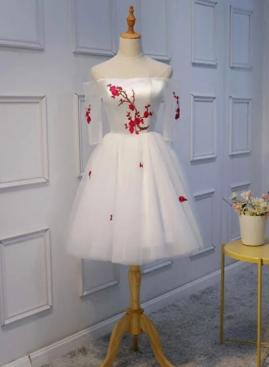 white tulle homecoming dress cg4028