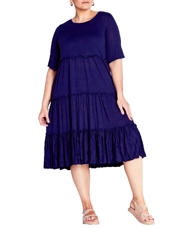 Midi Crush Dress | Navy