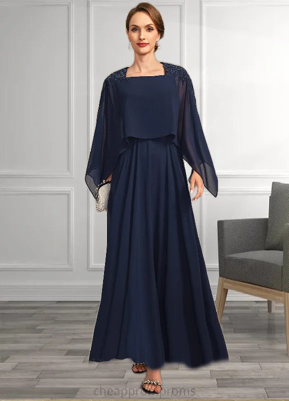 Azaria A-line Square Ankle-Length Chiffon Mother of the Bride Dress With Appliques Lace Sequins STIP0021907 Azaria A-line Square Ankle-Length Chiffon Mother of the Bride Dress With Appliques Lace Sequins STIP0021907