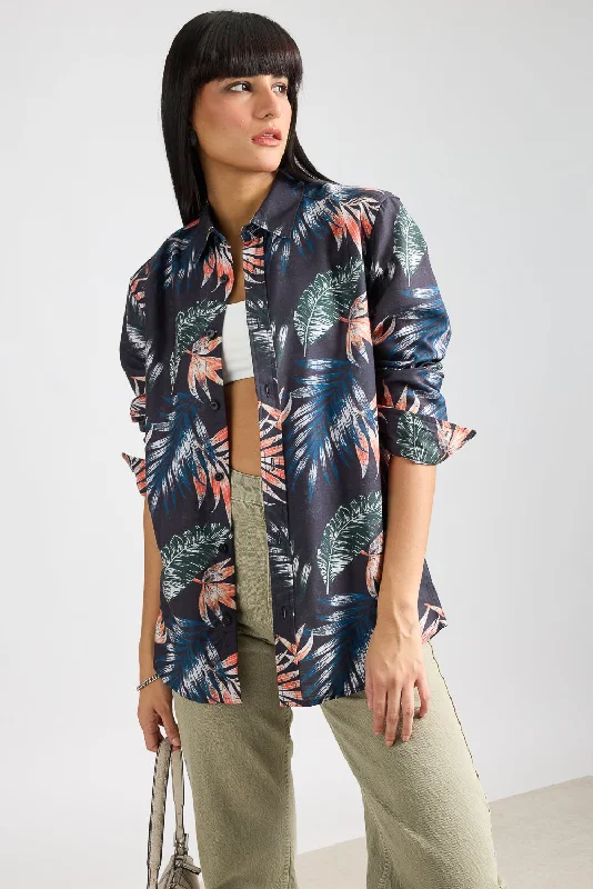 Full Sleeves Jungle Jive Printed Women's Shirt Comfortable Graphic Short Sleeve