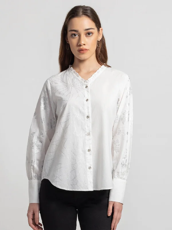 Halle shirt Fashionable Pleated Short Shirt