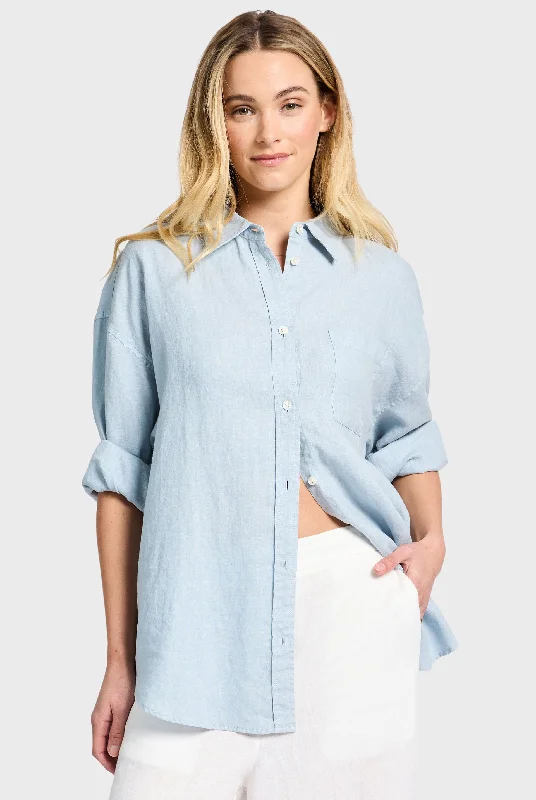 Hampton Linen Shirt Casual Loose Short Sleeve
