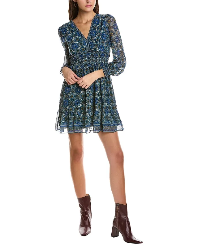 Max Studio Smocked Mini Dress Cozy Wraparound Mini Dress