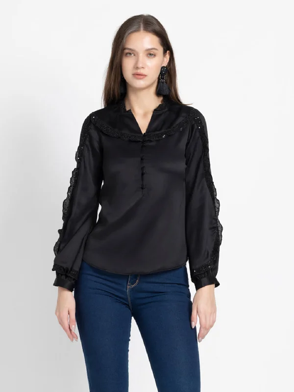 Nyla Shirt Trendy Turtleneck Short Shirt