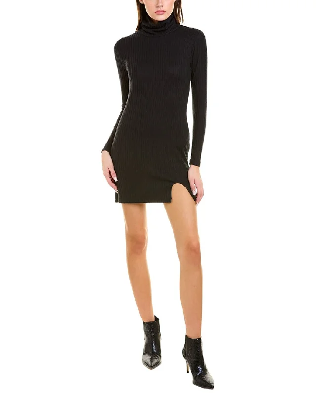 Socialite Cozy Turtleneck Mini Dress Trendy Crossover Mini Dress