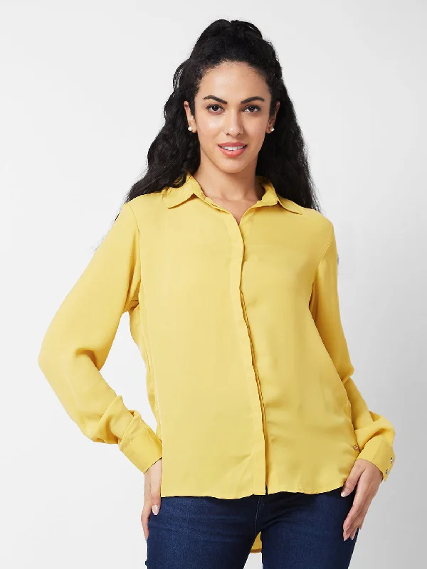 Spykar Mango Solid Shirt For Women Cozy Summer Short Shirt