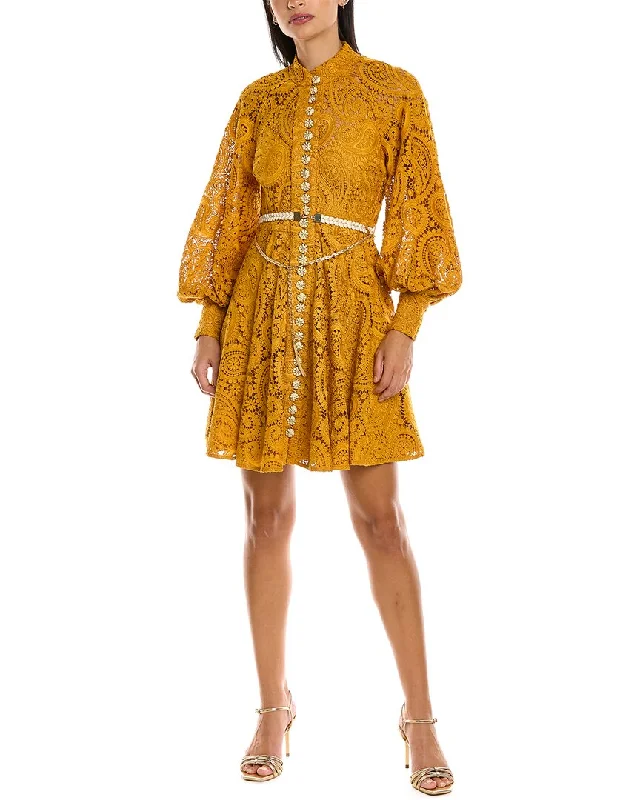 Zimmermann Anneke Lace Mini Dress Comfortable Smocked Mini Dress