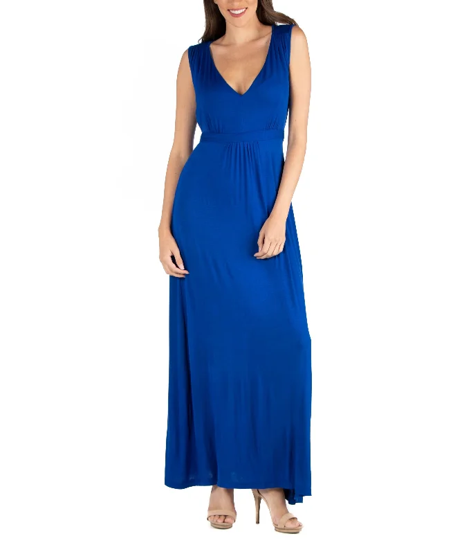 V-Neck Sleeveless Maxi Dress with Belt Stylish V-Neck Maxi Dress