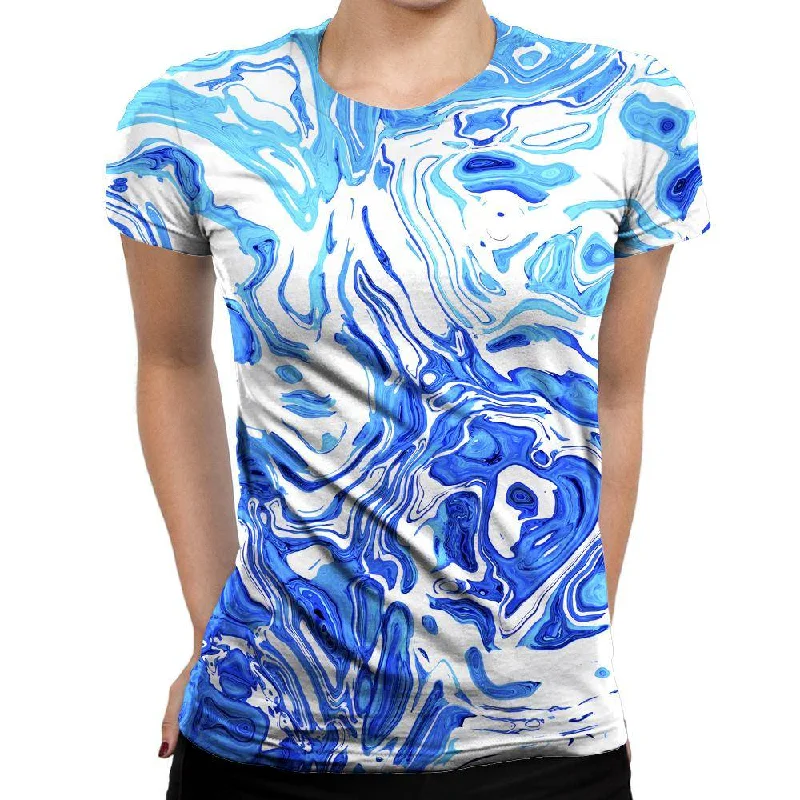 Abstract Liquid Womens T-Shirt Satin Fabric Silk Fabric Chiffon Fabric