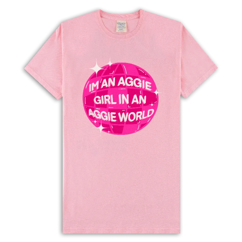 Texas A&M Aggie Girl in Aggie World T-Shirt Zippered Front Buttoned Front Snap Front Texas A&M Aggie Girl in Aggie World T-Shirt Zippered Front Buttoned Front Snap Front