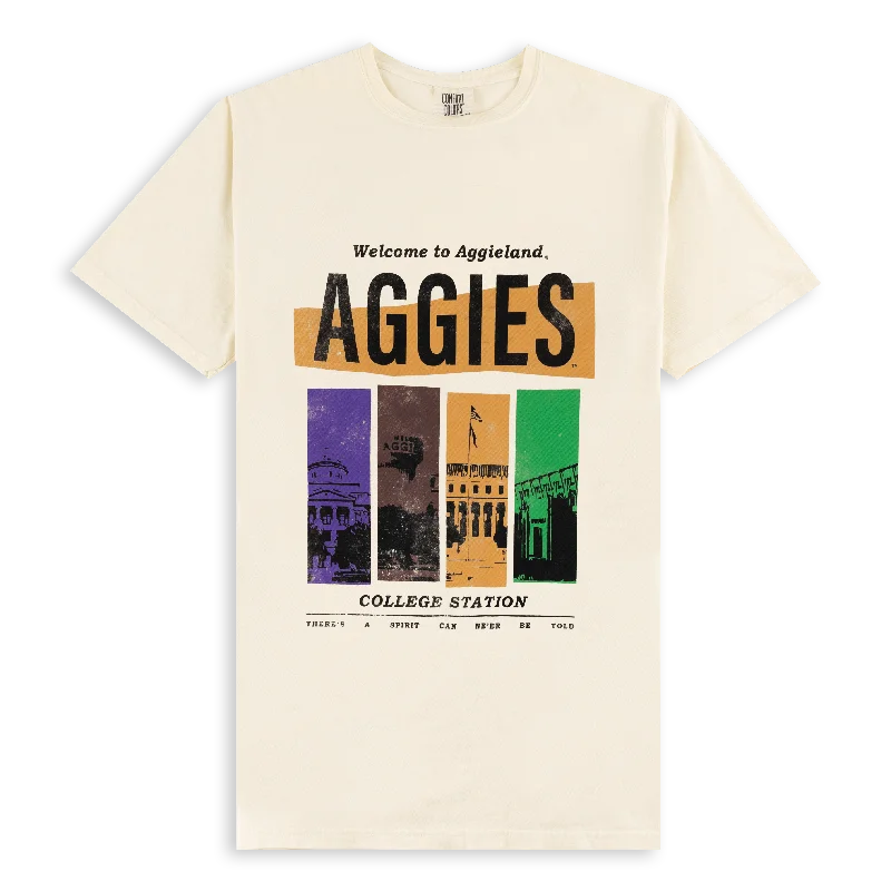 Aggies Landmarks T-Shirt Front Pockets Side Pockets Patch Pockets