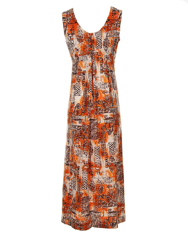 Alfred Shaheen Hawaiian Maxi Dress - M Fashionable High-Low Maxi Dress