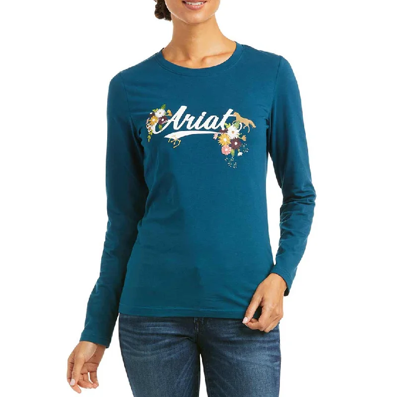 Ariat Women's Flora Fauna Logo T-Shirt Anti-Shrink Durable Soft