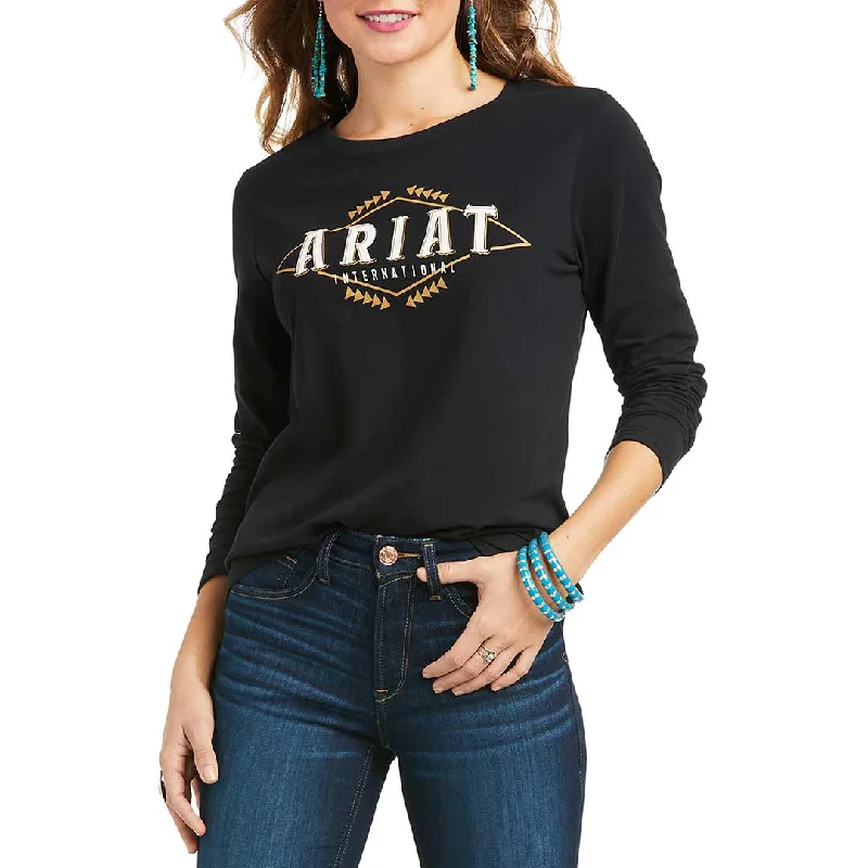 Ariat Women's REAL Logo Flourish T-Shirt Solid Color Striped Floral