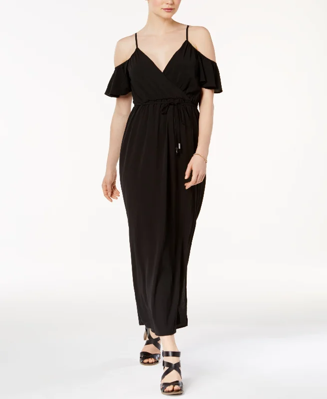 Bar III Cold Shoulder Maxi Dress Elegant Tiered Maxi Dress