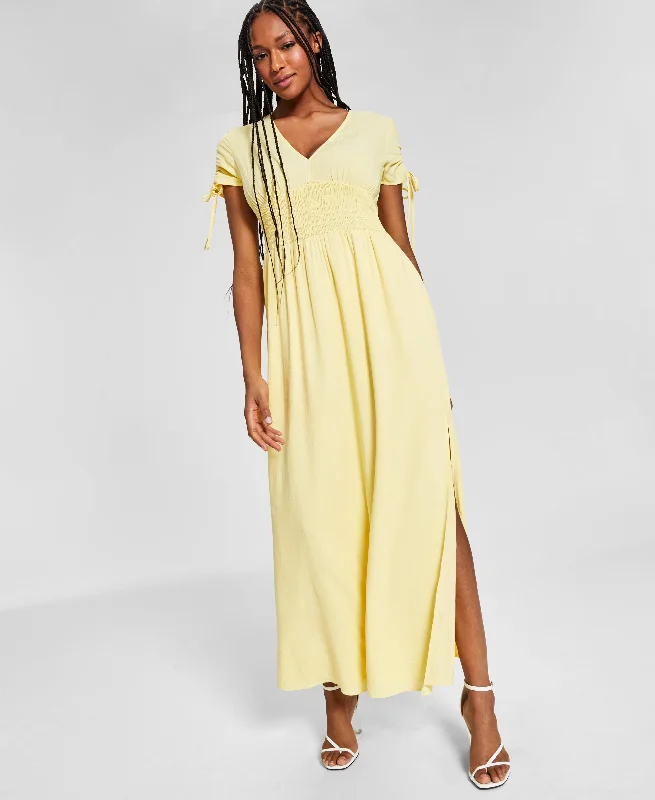 Bar III Petite V Neck Maxi Dress Trendy Fit-and-Flare Maxi Dress