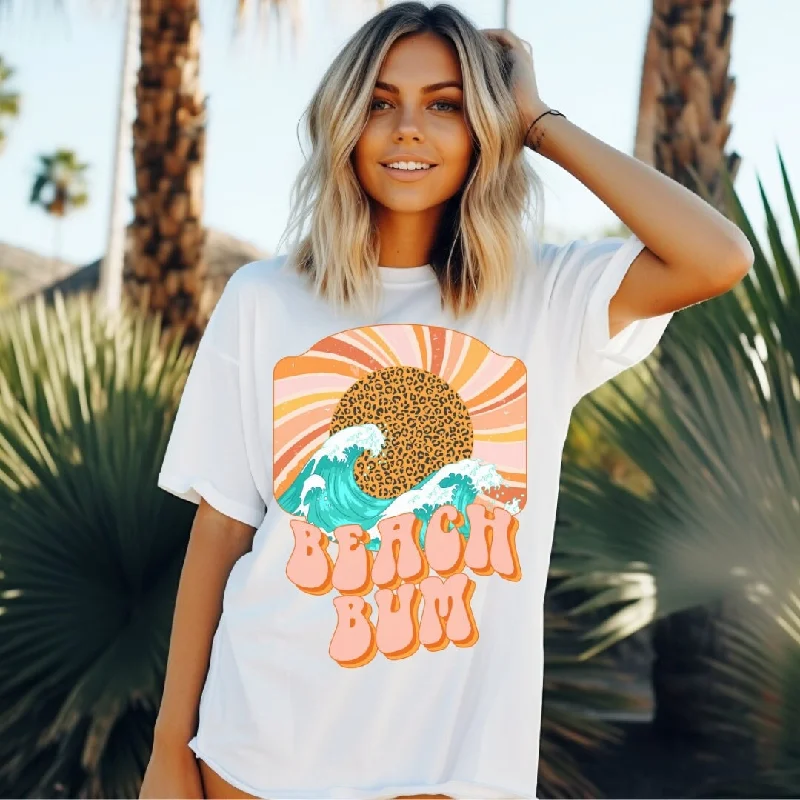 Beach Bum Leopard Sun Beach Tee - Retro Vintage Beach Tee - Trendy Beach Tee - Summer Aesthetic - White Bella Canvas Women's Unisex Tee Terry Blend Velvet Blend Canvas Blend Beach Bum Leopard Sun Beach Tee - Retro Vintage Beach Tee - Trendy Beach Tee - Summer Aesthetic - White Bella Canvas Women's Unisex Tee Terry Blend Velvet Blend Canvas Blend