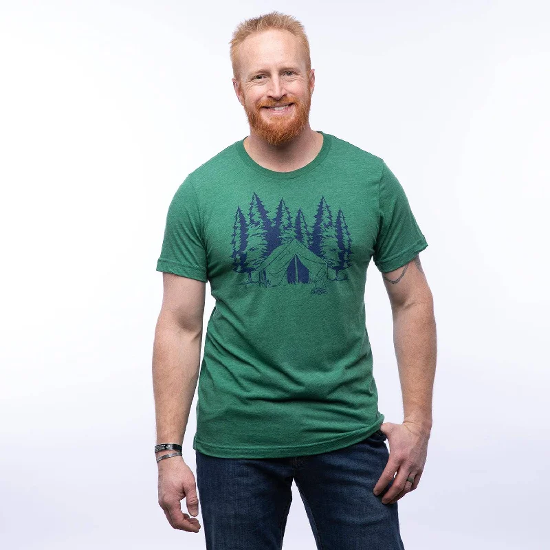 Camping Unisex T-shirt Embroidered Appliqued Beaded