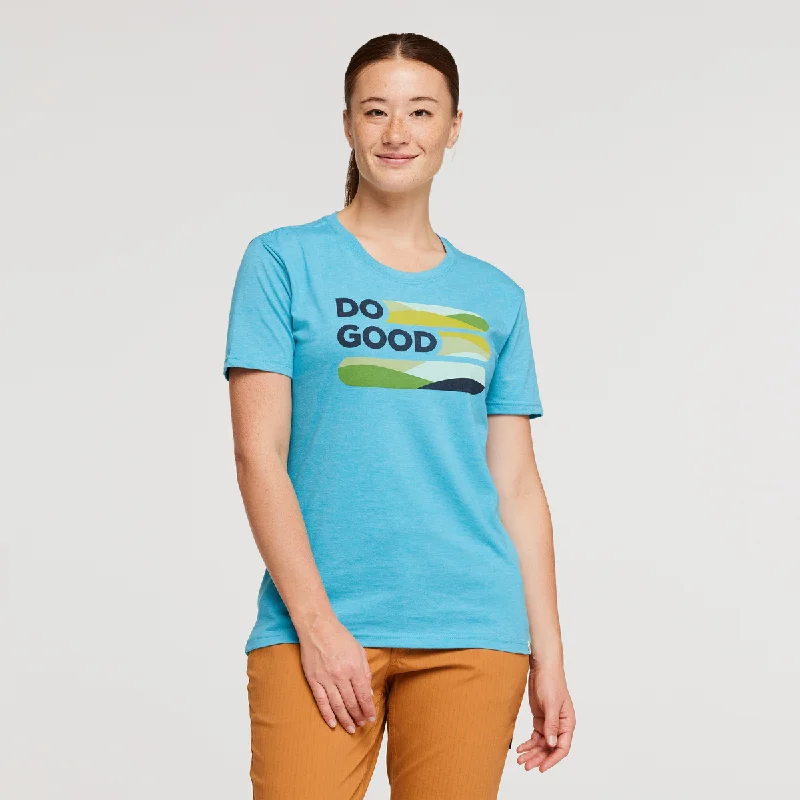 Do Good Stripe Organic T-Shirt - Womens Solid Print Embellished