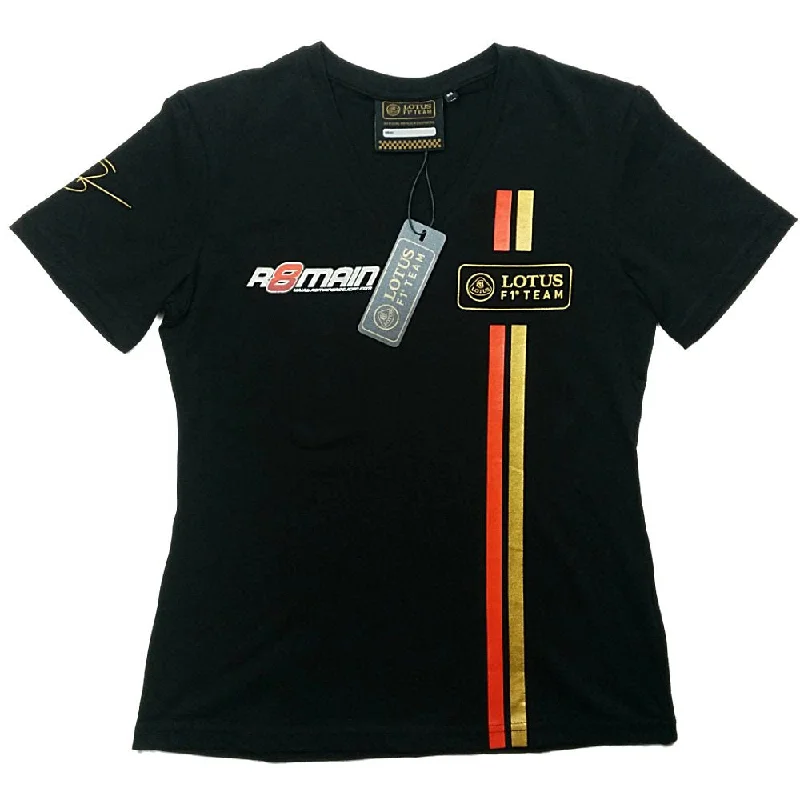 T-SHIRT Tee Ladies Formula One 1 Lotus  F1 Team NEW! Grosjean 2014/5 Medium Terry Blend Velvet Blend Canvas Blend