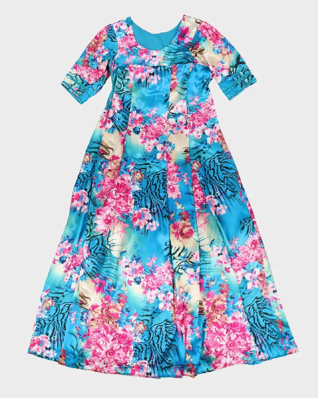 Floral kaftan style maxi dress - S / M Comfortable Casual Maxi Dress