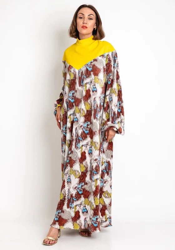 Jayley Kara Tie Dyed Maxi Dress Size Large/X-Large, Yellow Multi Comfortable T-Shirt Maxi Dress