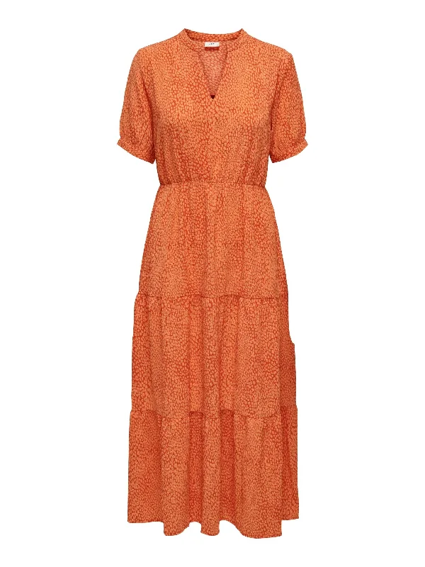 JDY Piper Short Sleeve V-neck Maxi Dress Elegant Boho Maxi Dress