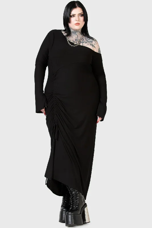 Kalonice Maxi Dress [PLUS] Cozy Ruffle Sleeve Maxi Dress