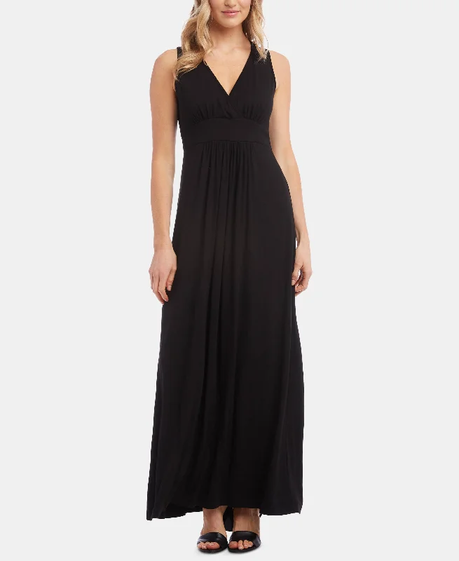 Sleeveless Empire-Waist Maxi Dress Trendy Maxi Dress with Straps