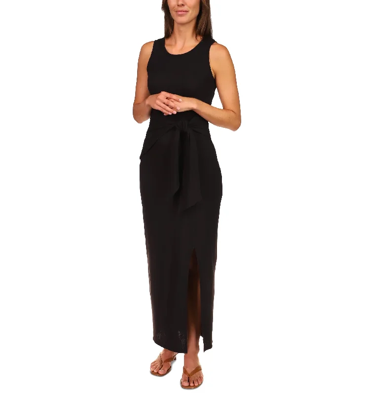 Michael Michael Kors Waffle-Knit Tie-Waist Maxi Dress Fashionable Asymmetrical Maxi Dress