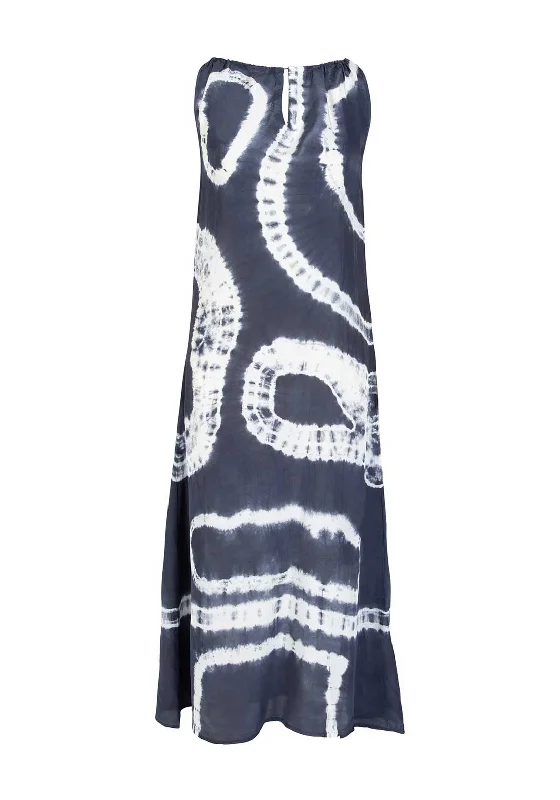 Nu Denmark Usiana Maxi Dress, Navy Elegant Sleeveless Maxi Dress