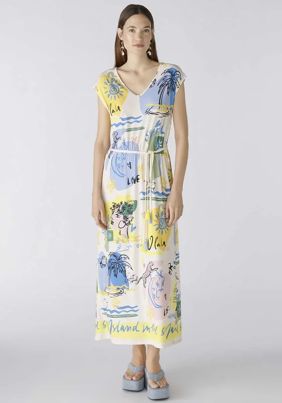 Oui Summer Graphic Maxi Dress, Multi Fashionable Sleeveless Maxi Dress