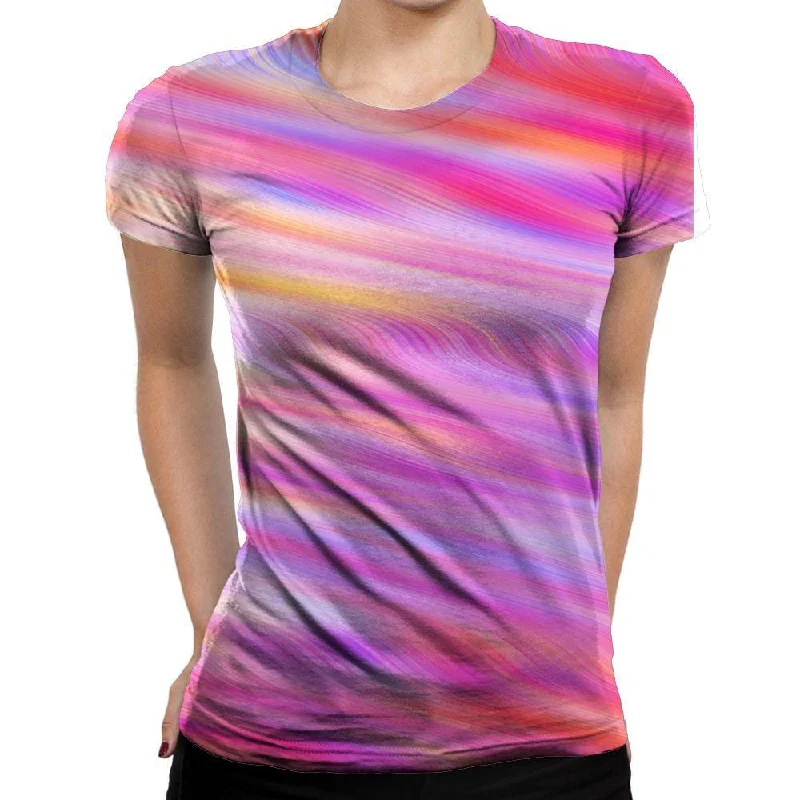 Pink Flow Womens T-Shirt Cashmere Blend Cotton Blend Poly Blend