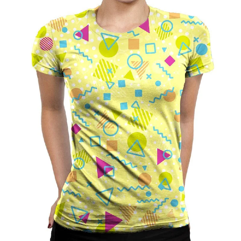 Playful Shapes Womens T-Shirt Anti-Shrink Durable Soft