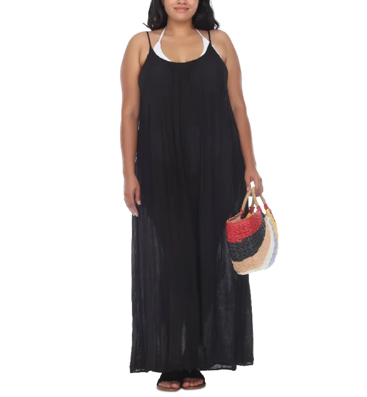 Plus Size Sleeveless Cover-Up Maxi Dress Chic Sleeveless Maxi Dress