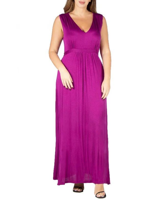 Plus Size Sleeveless Empire Waist Maxi Dress Cozy Wrap Maxi Dress