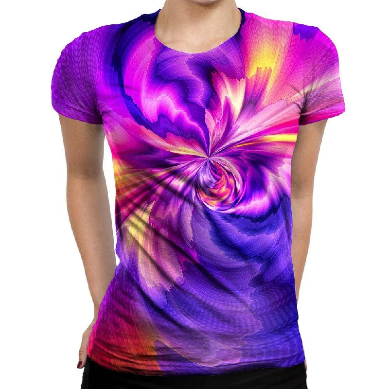 Purple Zoom Womens T-Shirt Satin Fabric Silk Fabric Chiffon Fabric