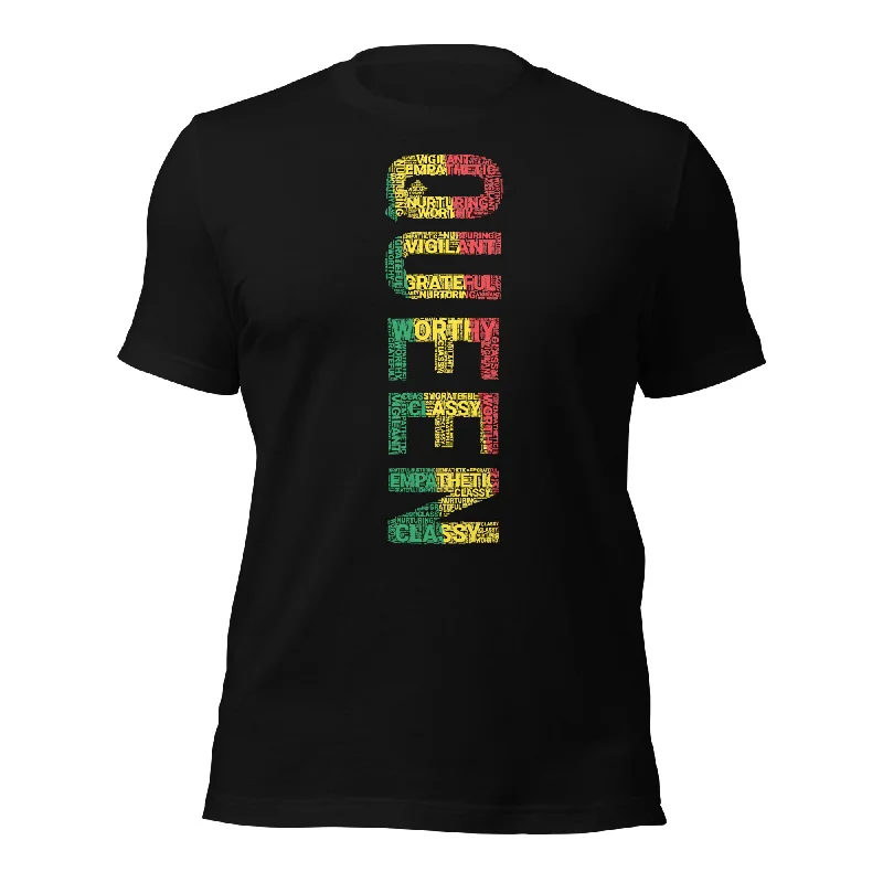 QUEEN (Vertical) Pan African Inspired Short-Sleeve Unisex T-Shirt Basic T-Shirt Crew Neck Short Sleeve QUEEN (Vertical) Pan African Inspired Short-Sleeve Unisex T-Shirt Basic T-Shirt Crew Neck Short Sleeve