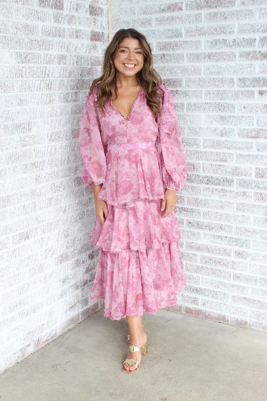 She Is Beauty She Is Grace Crinkled Organza Print Maxi Dress Fashionable Layered Maxi Dress