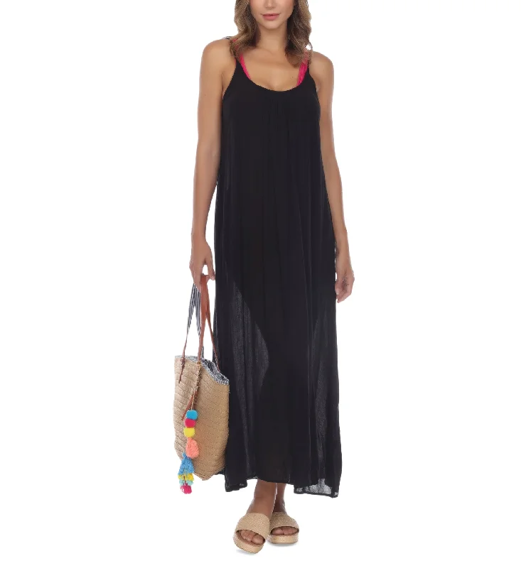 Sleeveless Cover-Up Maxi Dress Elegant Silk Maxi Dress